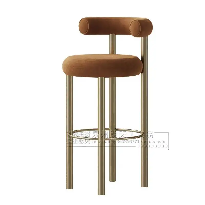 Metal Room Cadeira Height Luxury Relaxing Restaurant Living Soft Barstools Comfortable Vanity Bar Garden Furniture Stools Sets