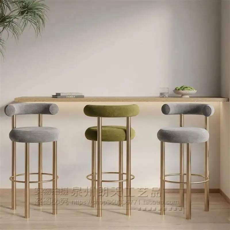 Metal Room Cadeira Height Luxury Relaxing Restaurant Living Soft Barstools Comfortable Vanity Bar Garden Furniture Stools Sets