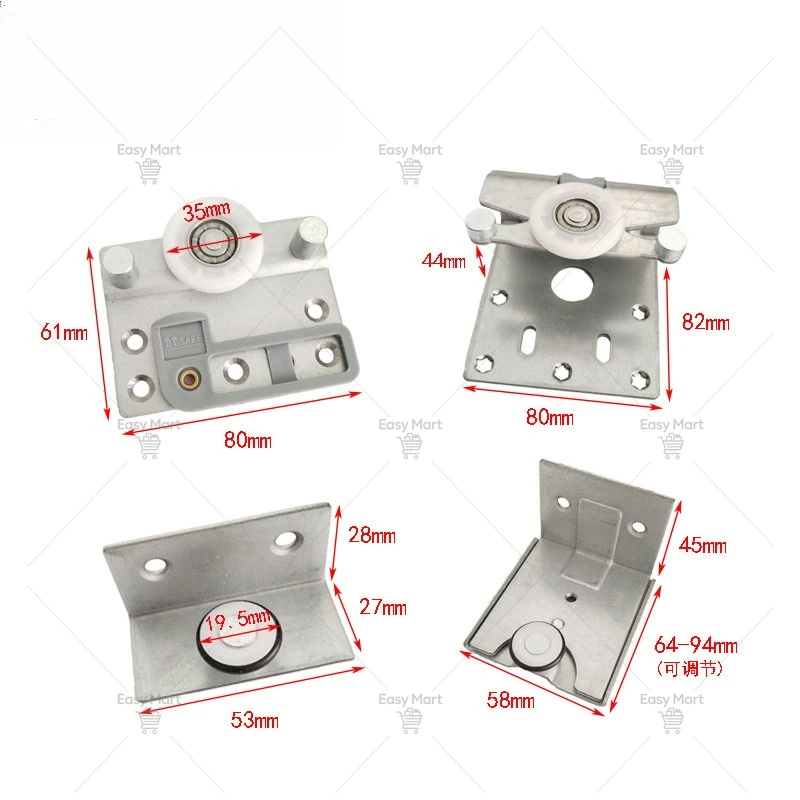 Wardrobe Sliding Door Hanging Pulley - Model E008 External Door Wheel Accessory for Smooth Track System, Hot Sale