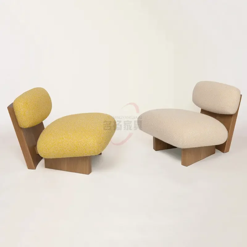 Nordic Living Room Hotel Clubhouse Lamb Fleece Leisure Chair Simple Single Sofa ChairTJ