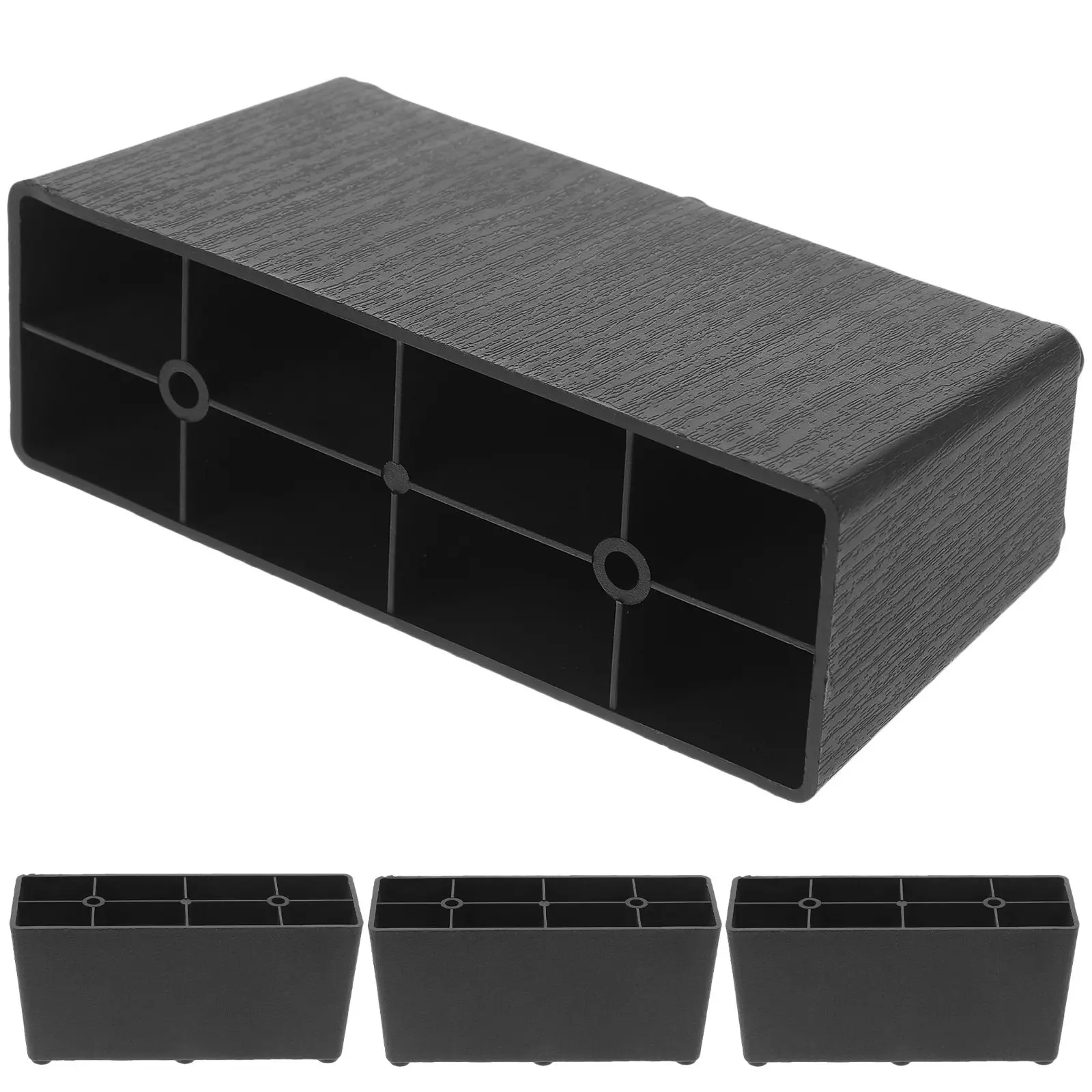 4Pc Plastic Furniture Legs Riser for Heavy Duty Bed Sofa Couch Chair Legs Elevators W/ Straight Support Leg Couch Feet Bed Riser
