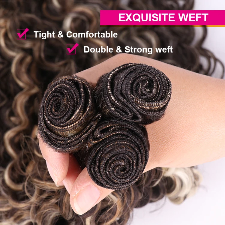 Water Wave Curly Synthetic Hair Bundles Bio-protein Organic Fiber Hair Extension Pack