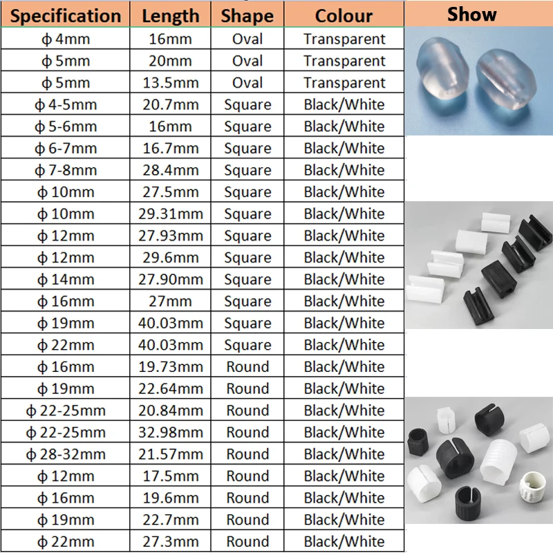 Transparent/Black/White U Shaped Non-slip Chair Leg Pad PP Plastic Non-slip Furniture Feet Floor Protectors Anti-front Tilt