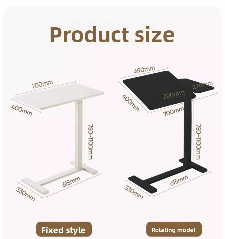 Elevating Computer Desk Standing Upright Movable Air Pressure Flipping Table, Home Sofa, Bedside, Learning, Writing, Office Desk