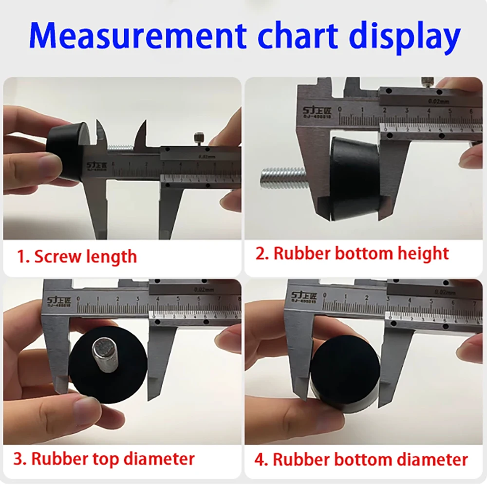 2-20Pcs Rubber Adjustable Feet Pad M6 M8 M10 With Screw Table Chair Balck Leveling Foot Pad Furniture Leg Anti-shock Protection