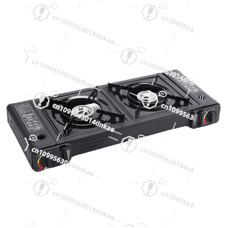 Cassette Stove Double Head Gas Stove, Both Eyes Stainless Steel Outdoor Portable Gas Stove Camping Cooker Spot Wholesale