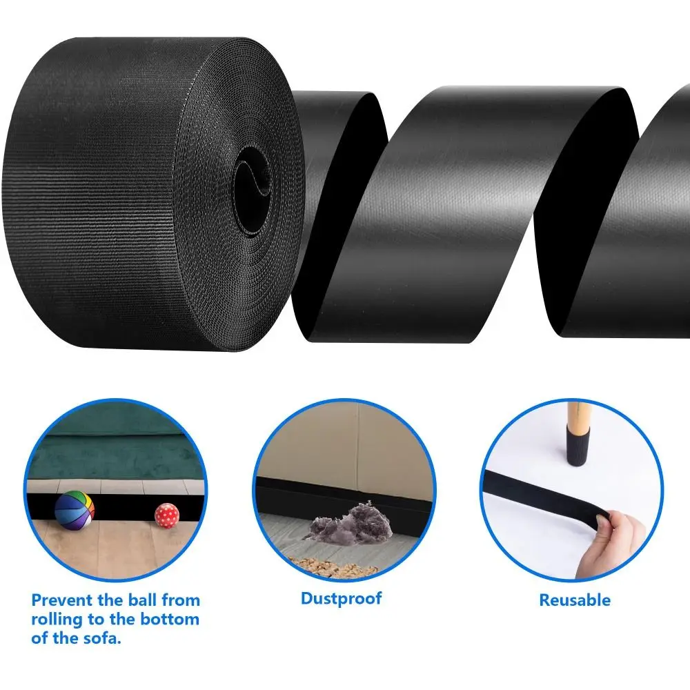 Durable 3/6/10M Sofa Blocker Dustproof Adhesive Strap Under Couch Blocker Adjustable Nylon Sofa Edge Baffle