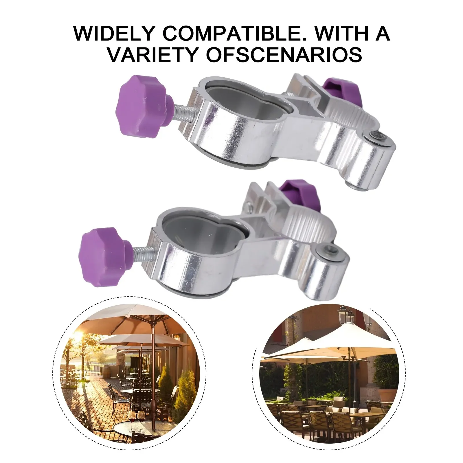 Aluminum Clip On Mount For Umbrella 2 Pcs For Garden Chair Parasol Support On Outdoor Patio Balcony Deck Applications