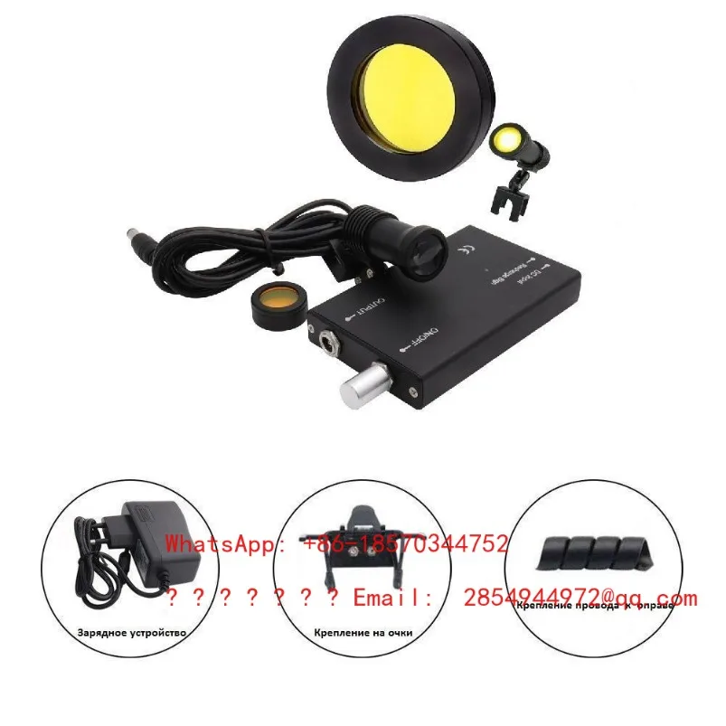 Magnifying Glass Headlight 5W Spotlight White and Yellow Two-color Brightness Adjustable