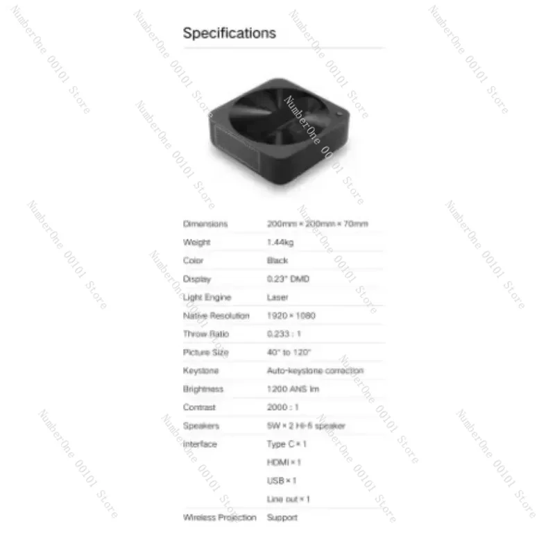R1 Nano Ultra Short Throw Projector Wall Mounted Home Use 95 New