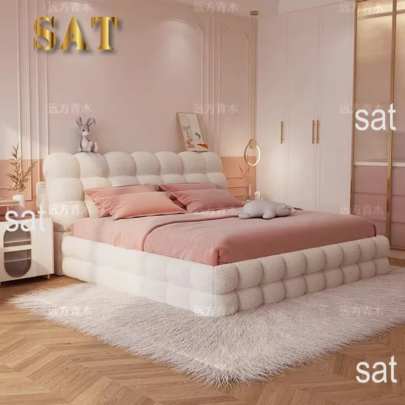 #Girls Luxury Bed Beauty Princess Sleeping Safe Floor Design Double Bed European Modern Letto Matrimoniale Lounge Suite Furnitur