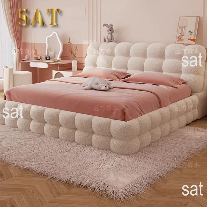 #Girls Luxury Bed Beauty Princess Sleeping Safe Floor Design Double Bed European Modern Letto Matrimoniale Lounge Suite Furnitur