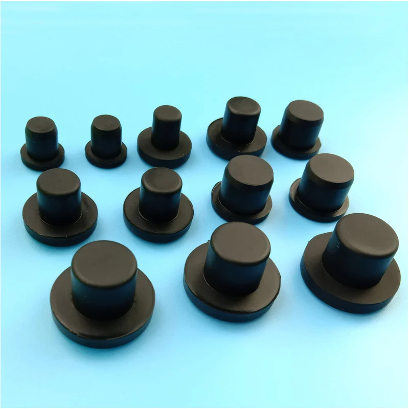  Black Solid Silicone Rubber Hole Plug T Type Blanking End Round Seal Stopper High Temperature Dustproof Plugs 2mm-14mm
