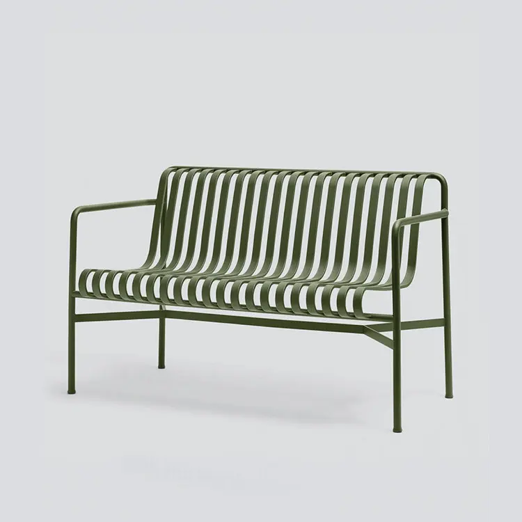 Outdoor Metal Patio Furniture Powder Coated Garden Chair Bench Table Modern Balcony Cafe Resort Furniture Collection