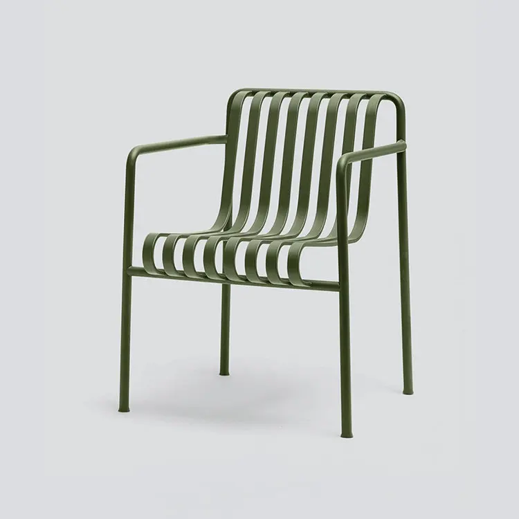 Outdoor Metal Patio Furniture Powder Coated Garden Chair Bench Table Modern Balcony Cafe Resort Furniture Collection