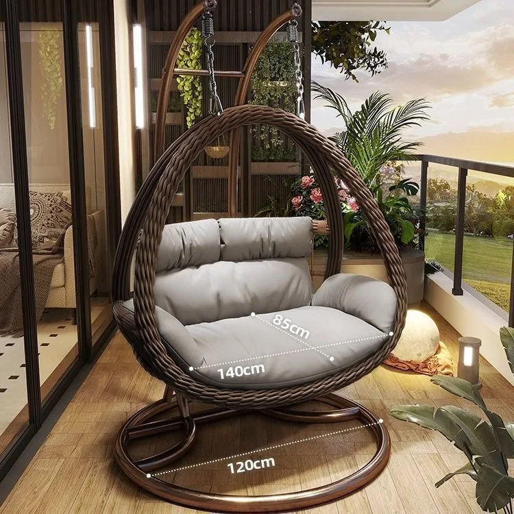 HYS Cradle Balcony Leisure Table and Chair Balcony Hanging Chair Courtyard Home Rocking Reclining Chair Outdoor Swing