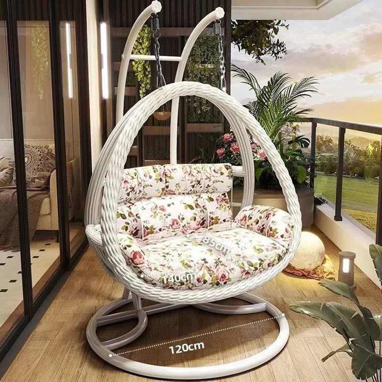 HYS Cradle Balcony Leisure Table and Chair Balcony Hanging Chair Courtyard Home Rocking Reclining Chair Outdoor Swing