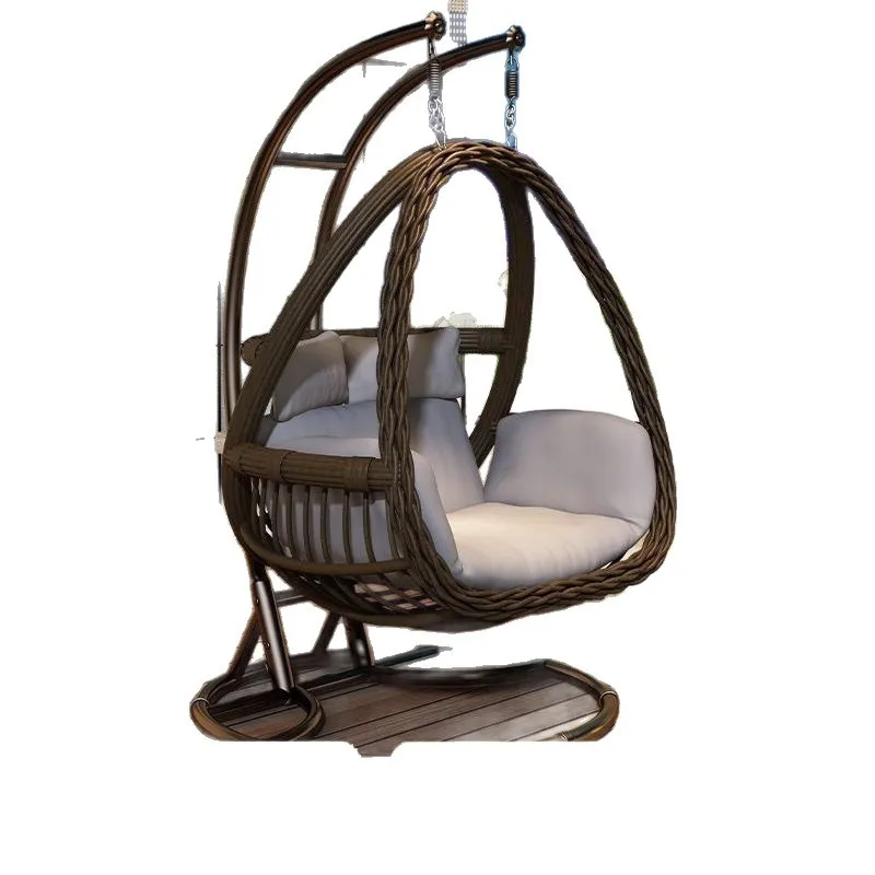 HYS Cradle Balcony Leisure Table and Chair Balcony Hanging Chair Courtyard Home Rocking Reclining Chair Outdoor Swing