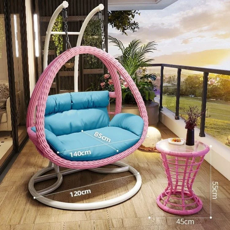 HYS Cradle Balcony Leisure Table and Chair Balcony Hanging Chair Courtyard Home Rocking Reclining Chair Outdoor Swing