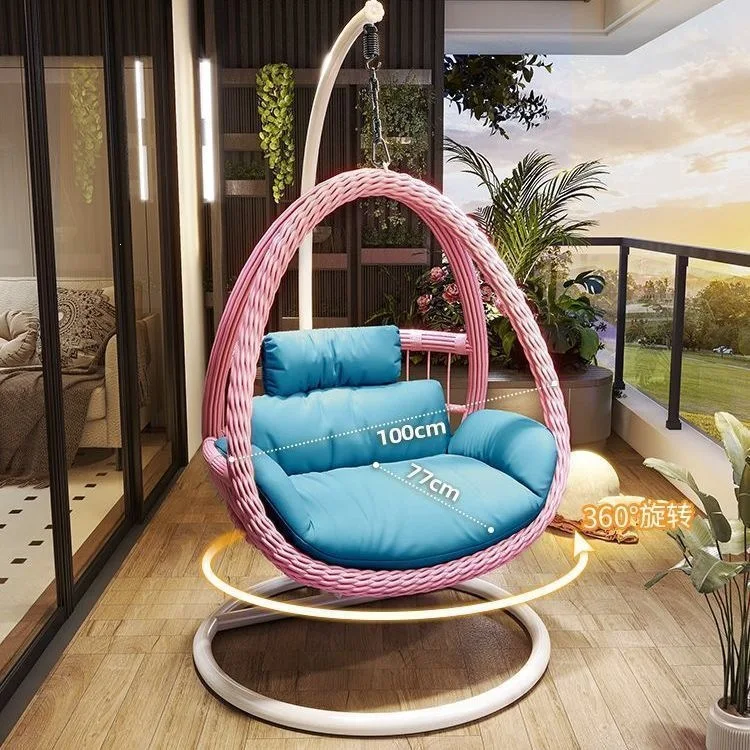 HYS Cradle Balcony Leisure Table and Chair Balcony Hanging Chair Courtyard Home Rocking Reclining Chair Outdoor Swing