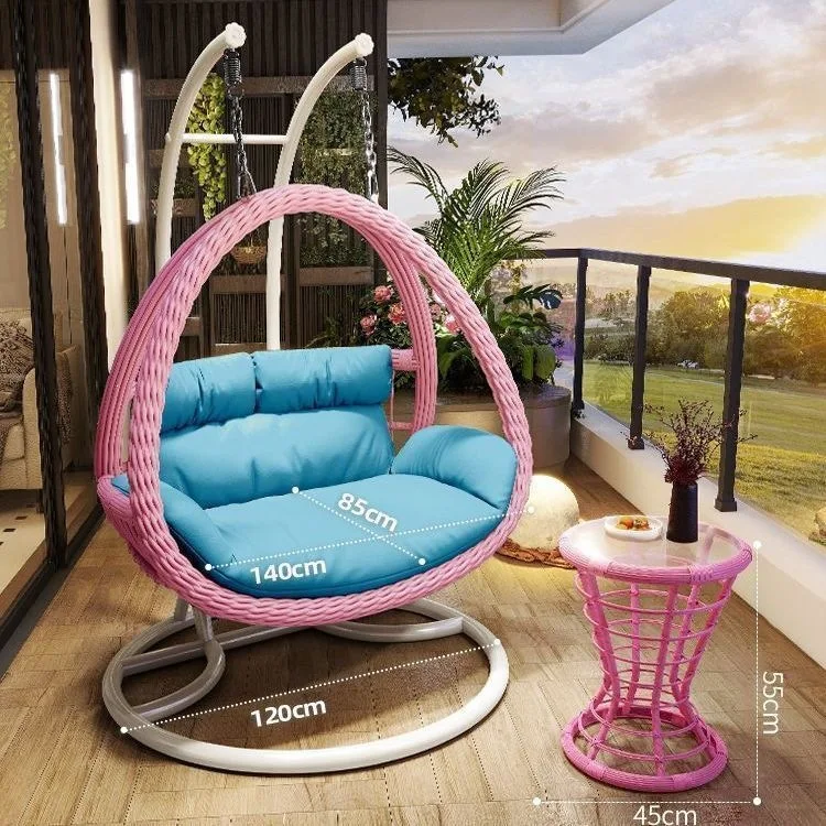 HYS Cradle Balcony Leisure Table and Chair Balcony Hanging Chair Courtyard Home Rocking Reclining Chair Outdoor Swing