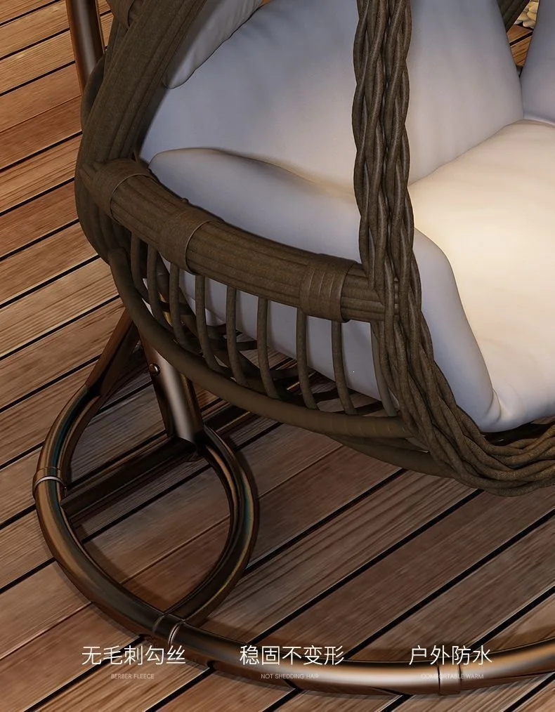 HYS Cradle Balcony Leisure Table and Chair Balcony Hanging Chair Courtyard Home Rocking Reclining Chair Outdoor Swing