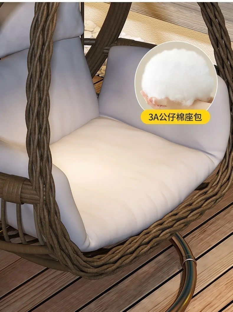 HYS Cradle Balcony Leisure Table and Chair Balcony Hanging Chair Courtyard Home Rocking Reclining Chair Outdoor Swing
