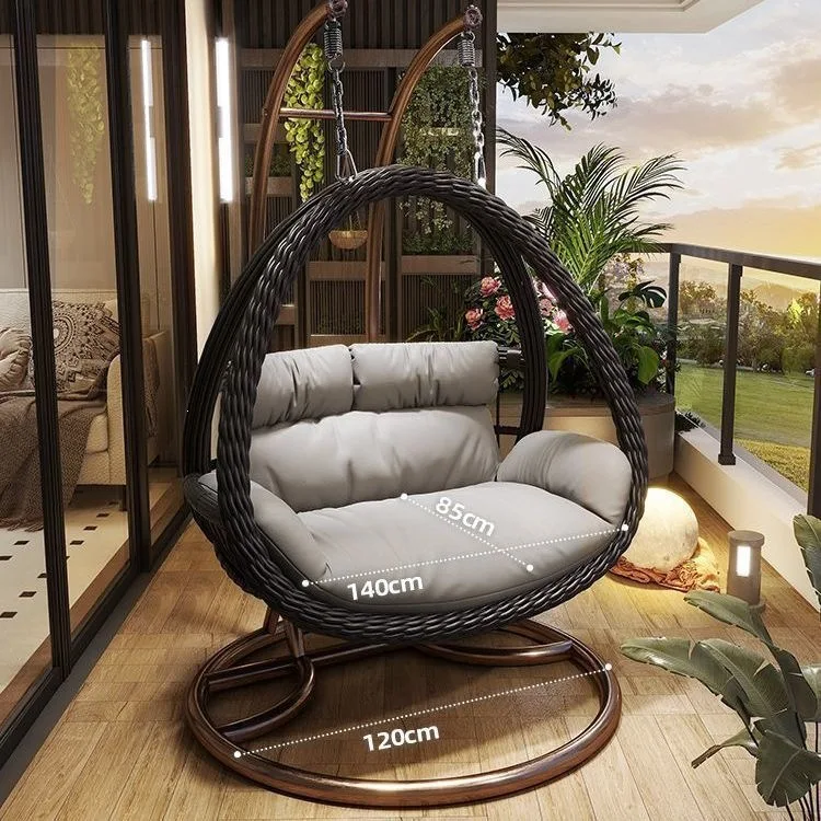 HYS Cradle Balcony Leisure Table and Chair Balcony Hanging Chair Courtyard Home Rocking Reclining Chair Outdoor Swing