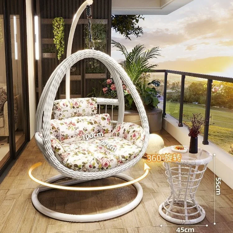 HYS Cradle Balcony Leisure Table and Chair Balcony Hanging Chair Courtyard Home Rocking Reclining Chair Outdoor Swing