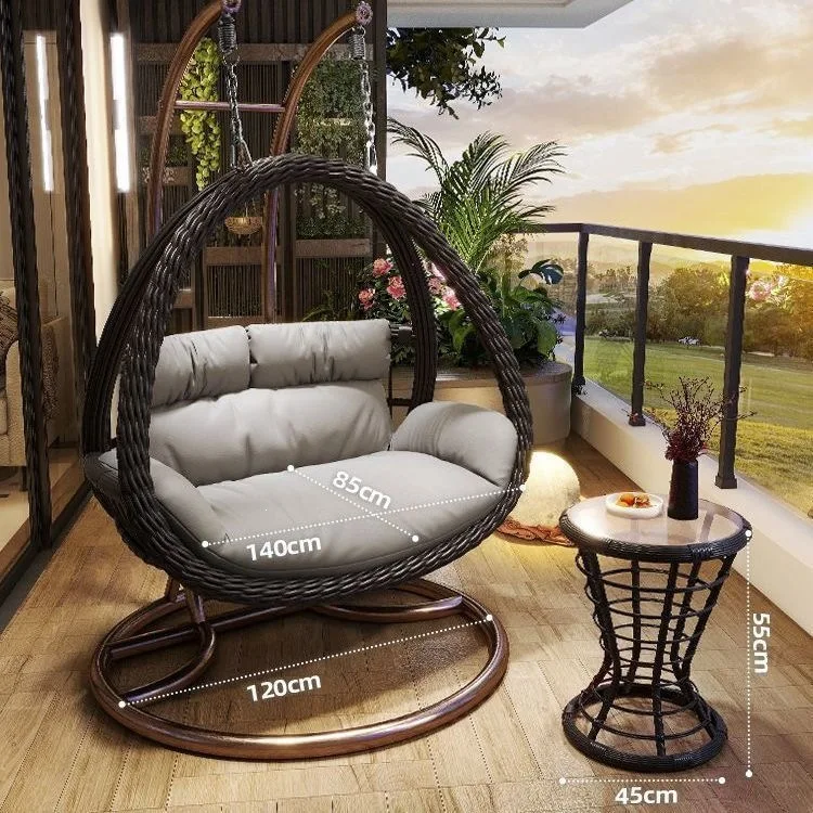 HYS Cradle Balcony Leisure Table and Chair Balcony Hanging Chair Courtyard Home Rocking Reclining Chair Outdoor Swing