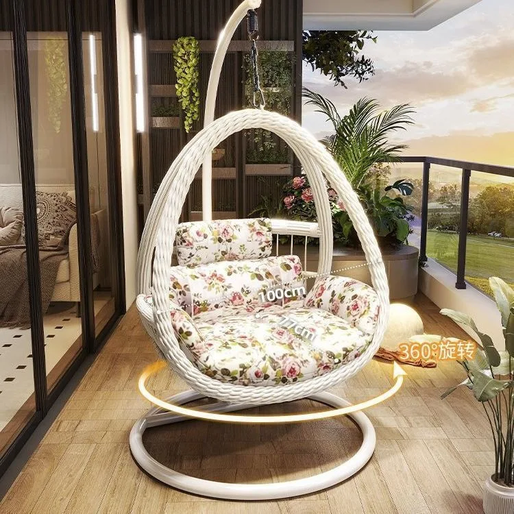 HYS Cradle Balcony Leisure Table and Chair Balcony Hanging Chair Courtyard Home Rocking Reclining Chair Outdoor Swing