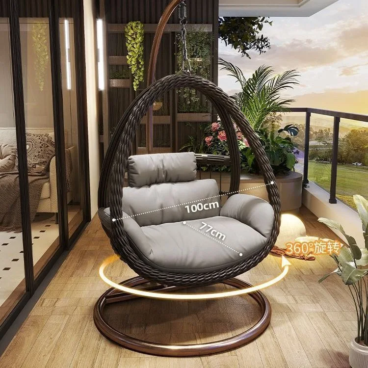 HYS Cradle Balcony Leisure Table and Chair Balcony Hanging Chair Courtyard Home Rocking Reclining Chair Outdoor Swing
