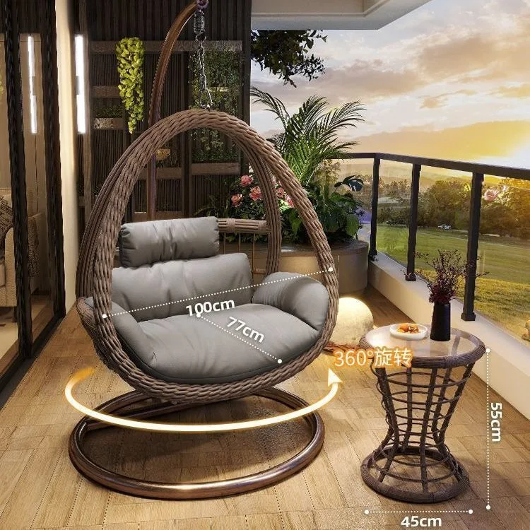 HYS Cradle Balcony Leisure Table and Chair Balcony Hanging Chair Courtyard Home Rocking Reclining Chair Outdoor Swing