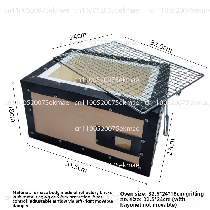 Heat Resistant Charcoal Grill Stove Multi Function BBQ Grill For Barbecue Cooking And Tea Boiling Camping Garden Patio Use