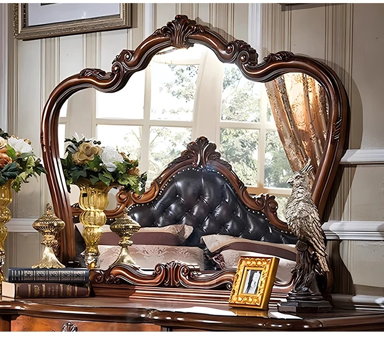 Nordic Hollywood Chair Vanity Wood Storage Mirror Organizer Luxury Dressers Bedroom Makeup Seating Penteadeira Furniture Home