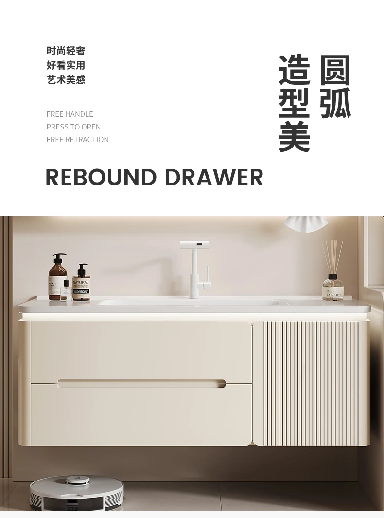 YL17 Integrated Storage Bathroom Cabinet Organized Oak Wood Shower Organizer Bathroom Cabinet Makeup Mirror Mobile Bagno Furnitu