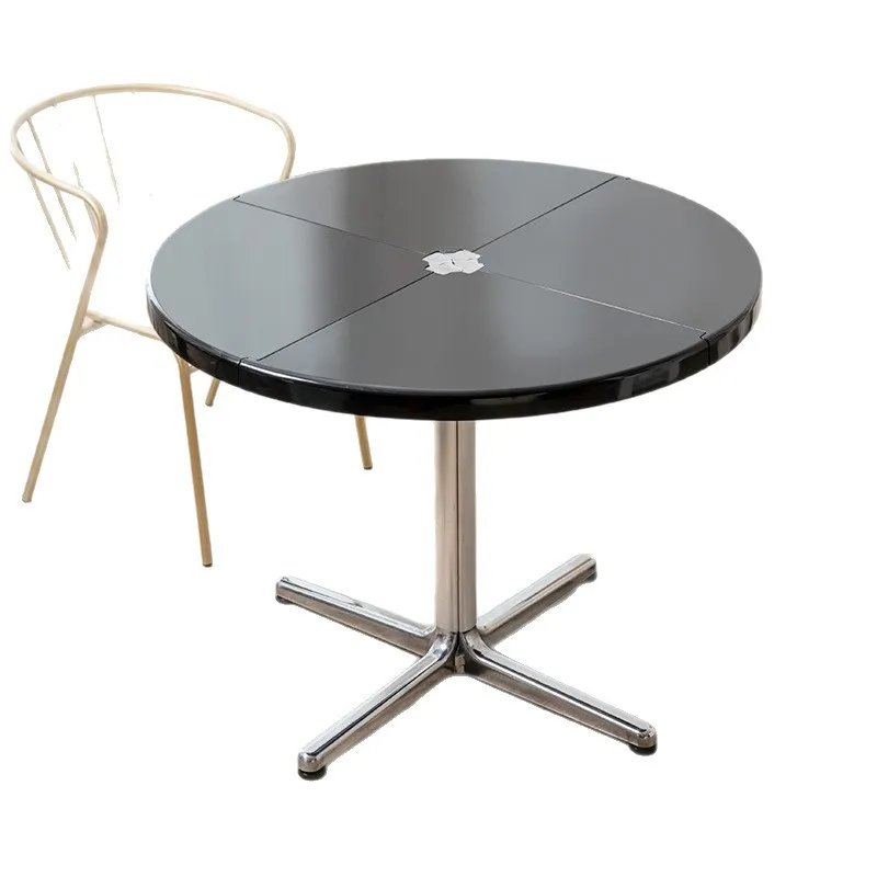 Multifunctional Household Folding Coffee Table Small Living Room round Plastic Dining Table for Restaurant Space-Saving Furnitur