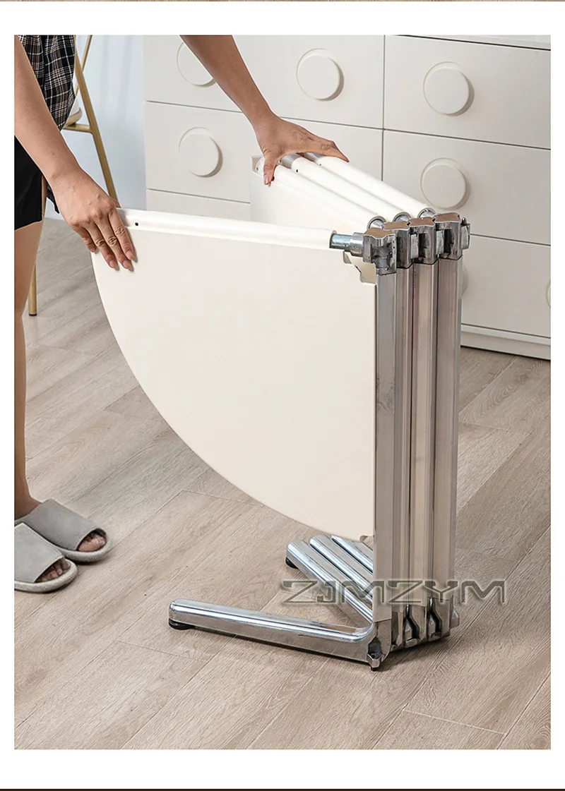Multifunctional Household Folding Coffee Table Small Living Room round Plastic Dining Table for Restaurant Space-Saving Furnitur