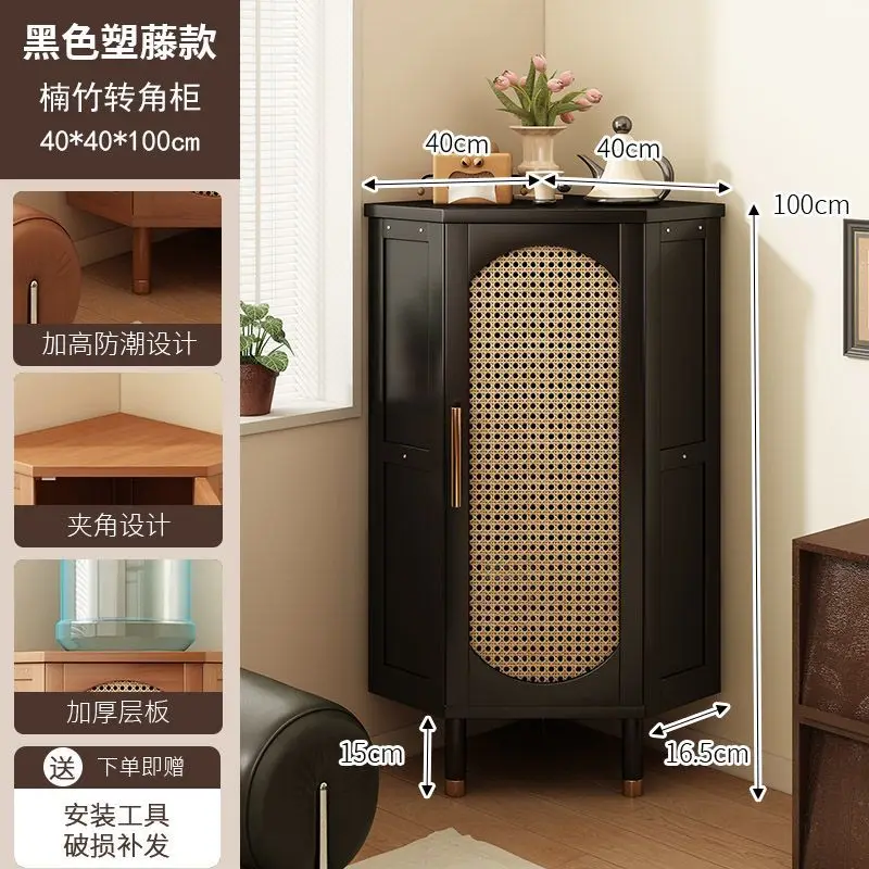 Corner cabinet Corner rack Living room against the wall Corner multi-layer storage floor cabinet