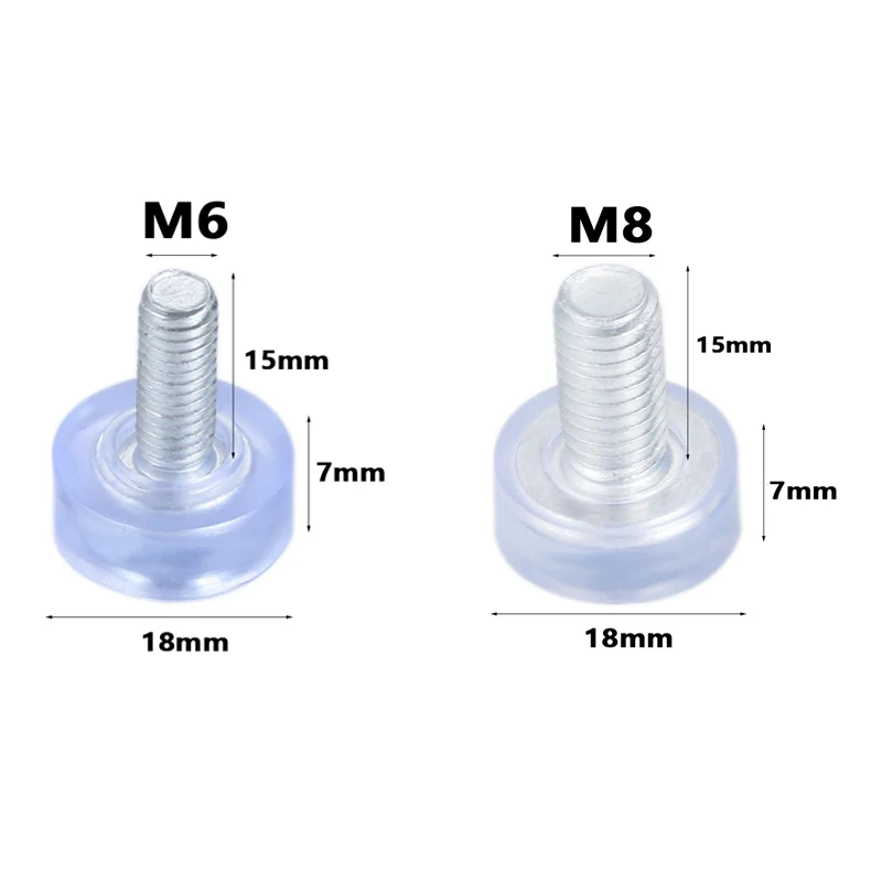  Black/Transparent Adjustable Screw M8 M10 Black Square Round Plastic Pipe Plugs Anti Slip Shock Absorber Leveling Foot Pad