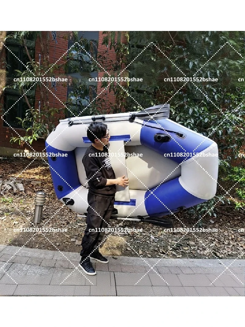 Thick Hard Bottom Inflatable Boat for 2-3 People Wear-Resistant Rubber Raft Kayak for Fishing and Drifting