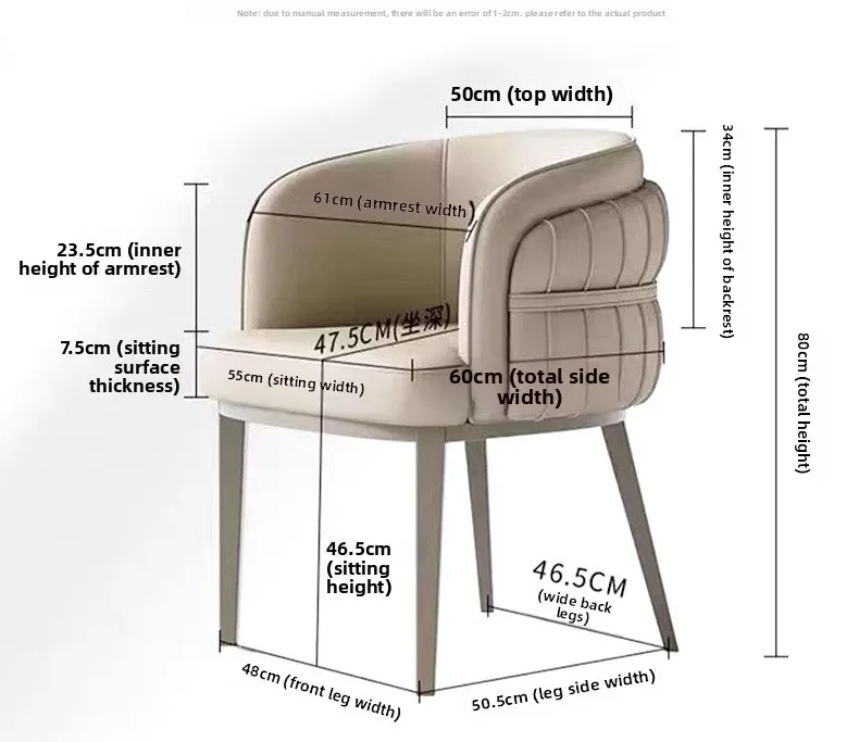 Home Dining ChairModern Simple Negotiation Chair Living Room Armrest Chair Kitchen Backrest Stool Hotel Dining Chairs