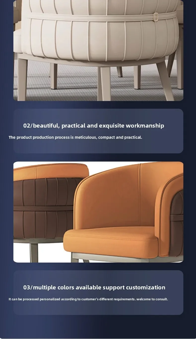 Home Dining ChairModern Simple Negotiation Chair Living Room Armrest Chair Kitchen Backrest Stool Hotel Dining Chairs