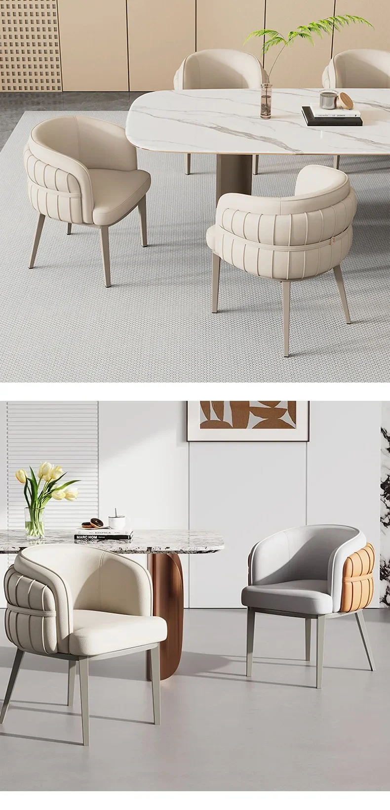Home Dining ChairModern Simple Negotiation Chair Living Room Armrest Chair Kitchen Backrest Stool Hotel Dining Chairs