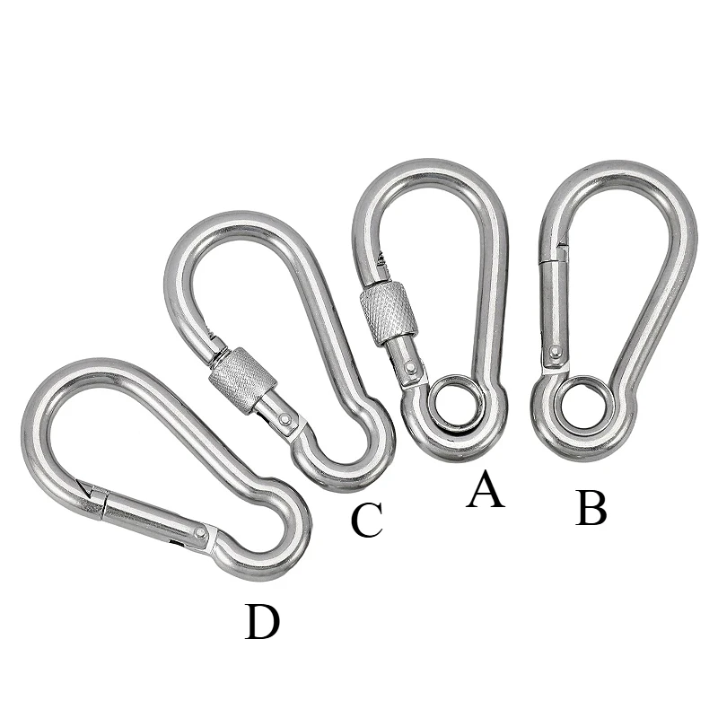 M4 M5 M6 M7 M8 M9 M10 M11 M12 M13 M14 304 Stainless Steel Multifunctional Spring Snap Carabiner Quick Link Lock Ring Hook