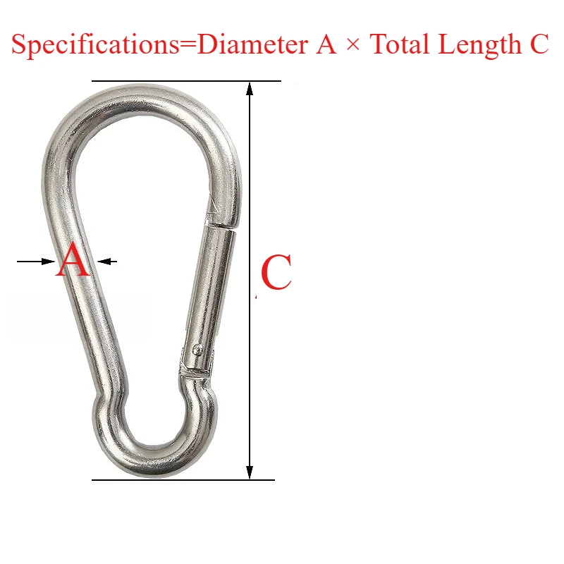 M4 M5 M6 M7 M8 M9 M10 M11 M12 M13 M14 304 Stainless Steel Multifunctional Spring Snap Carabiner Quick Link Lock Ring Hook