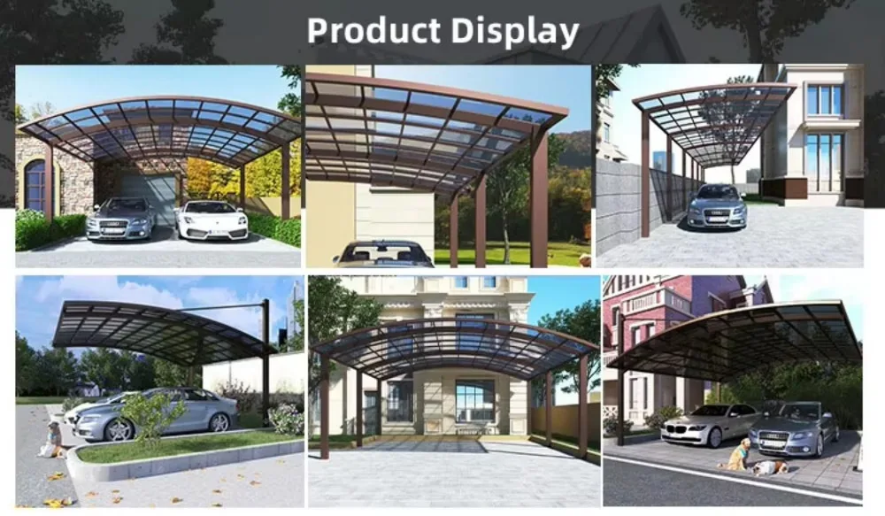 Custom Modern Aluminum Carport, Motorized Louver Roof Pergola with Solar Power System for Outdoor Car Parking Shelter Yard
