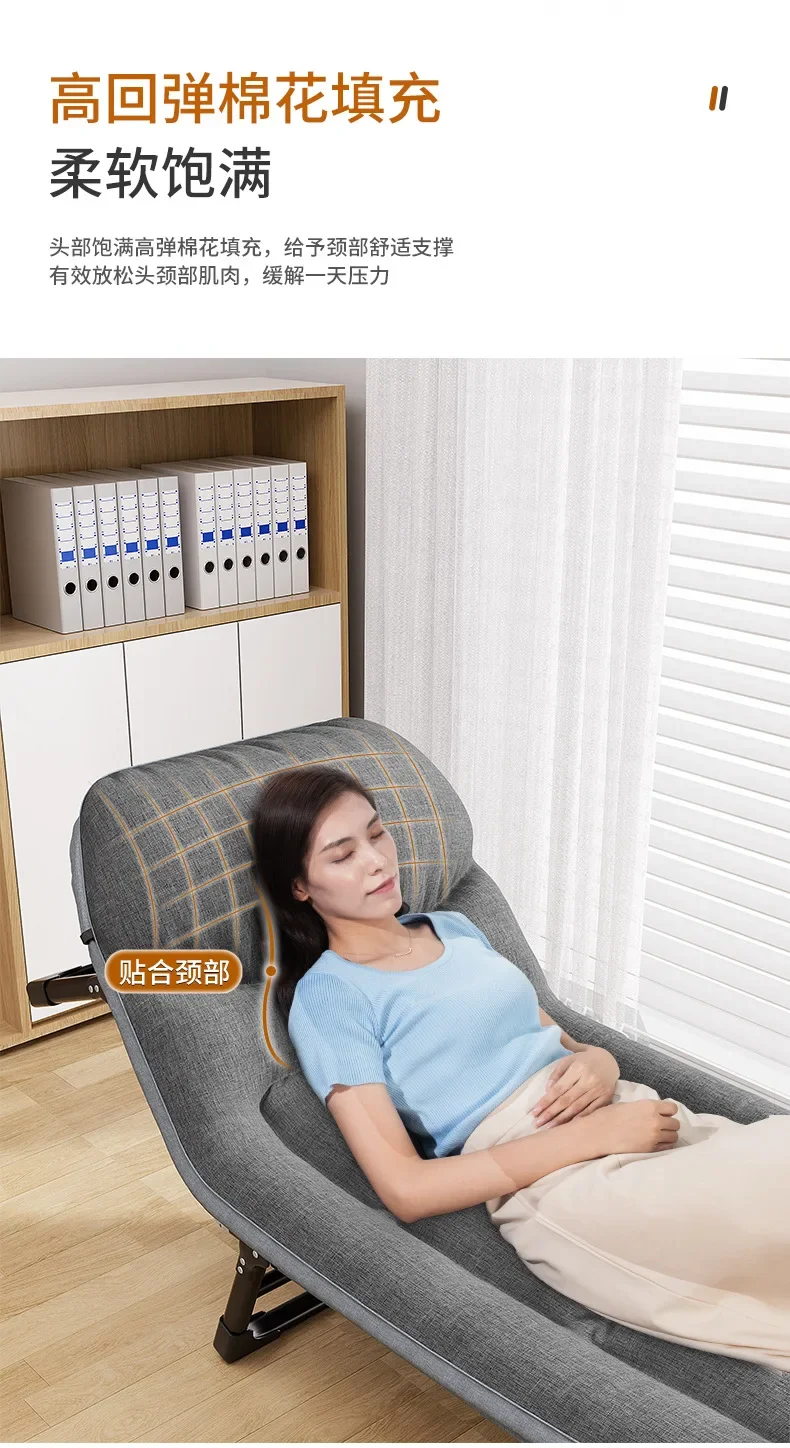 American Style Sturdy Folding Bed, Portable Adult Fold Up Bed for Office Napping, No Assembly Required