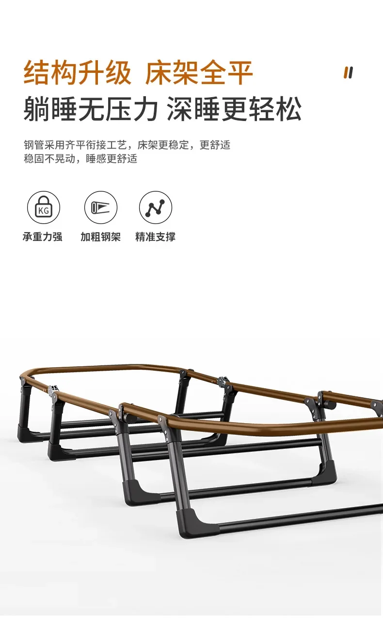 American Style Sturdy Folding Bed, Portable Adult Fold Up Bed for Office Napping, No Assembly Required