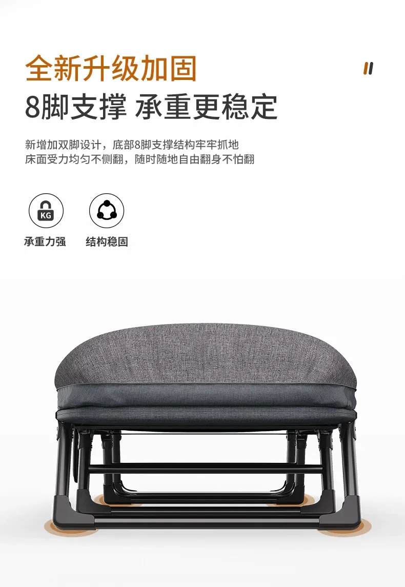 American Style Sturdy Folding Bed, Portable Adult Fold Up Bed for Office Napping, No Assembly Required
